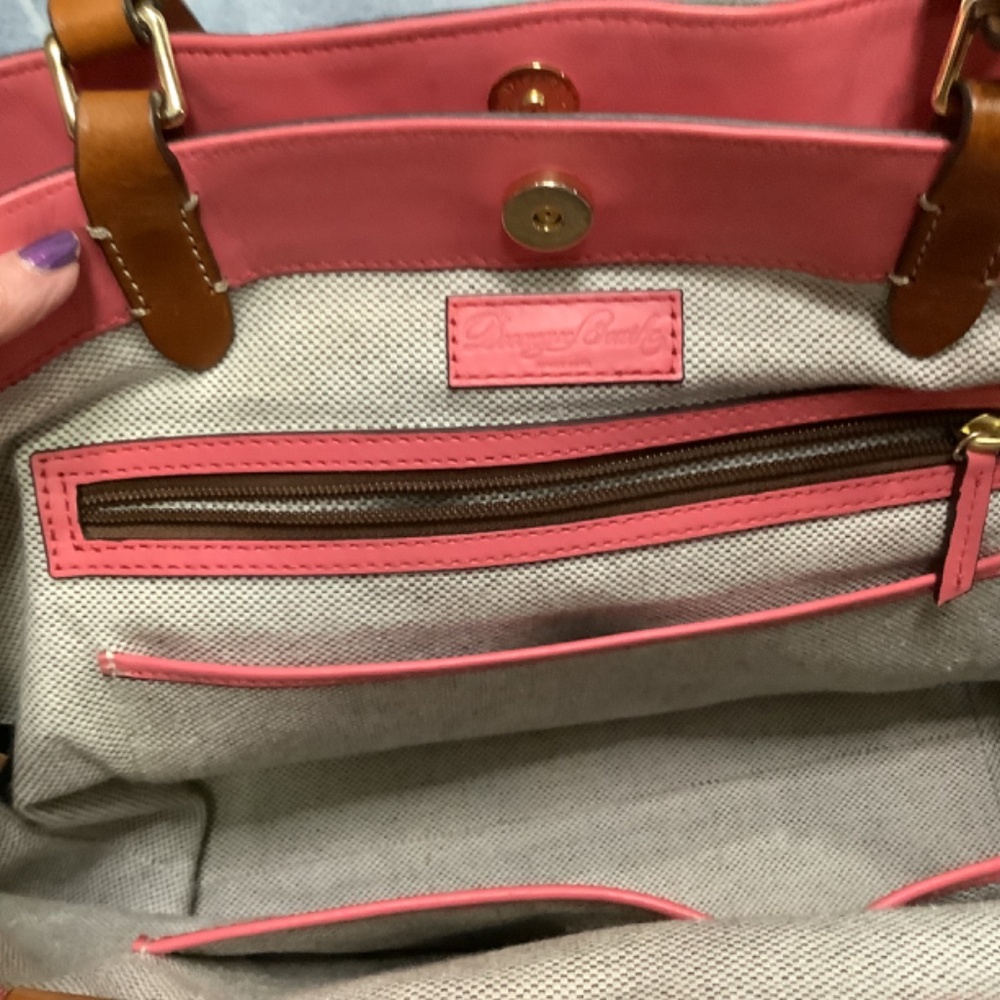 EUC pink Dooney & Bourke saddle, tote bag purse large - Picture 7 of 16